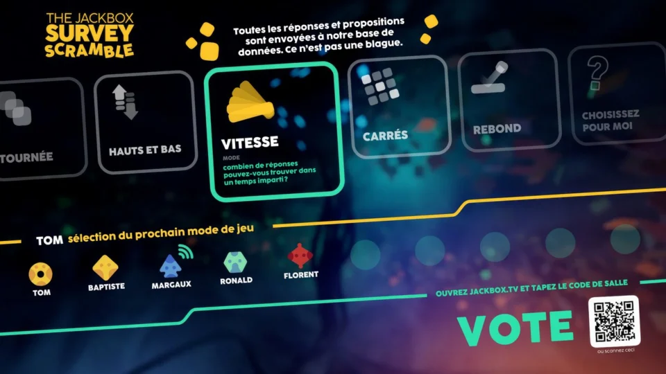 Capture d’écran de The Jackbox Survey Scramble, 1 sur 5