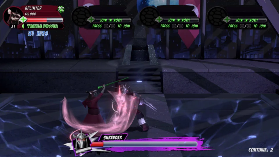 Capture d’écran de Teenage Mutant Ninja Turtles Arcade: Wrath of The Mutants – Ninja Edition, 4 sur 6